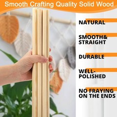 Yaliuliu 10PCS Dowel Rods Wood Dowels, 1/2 x 12 Inch 1/2X12″, Nature