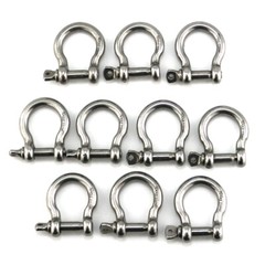 10 Pack 1/5″ Stainless Steel Mini D Ring Shackle Small Anchor Rigging Shackle