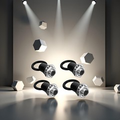 4 Set Black Light Fixture Hooks Ring Nuts Lifting Ring Nuts Eye Lamp M10 Thre…