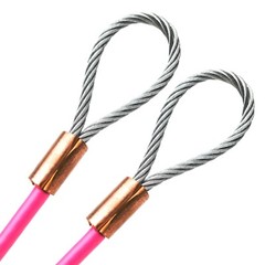 1/4″ Metal Wire Rope Cable Copper Sleeves, Loop Ends PVC Gray Pink Blue 1ft-75ft