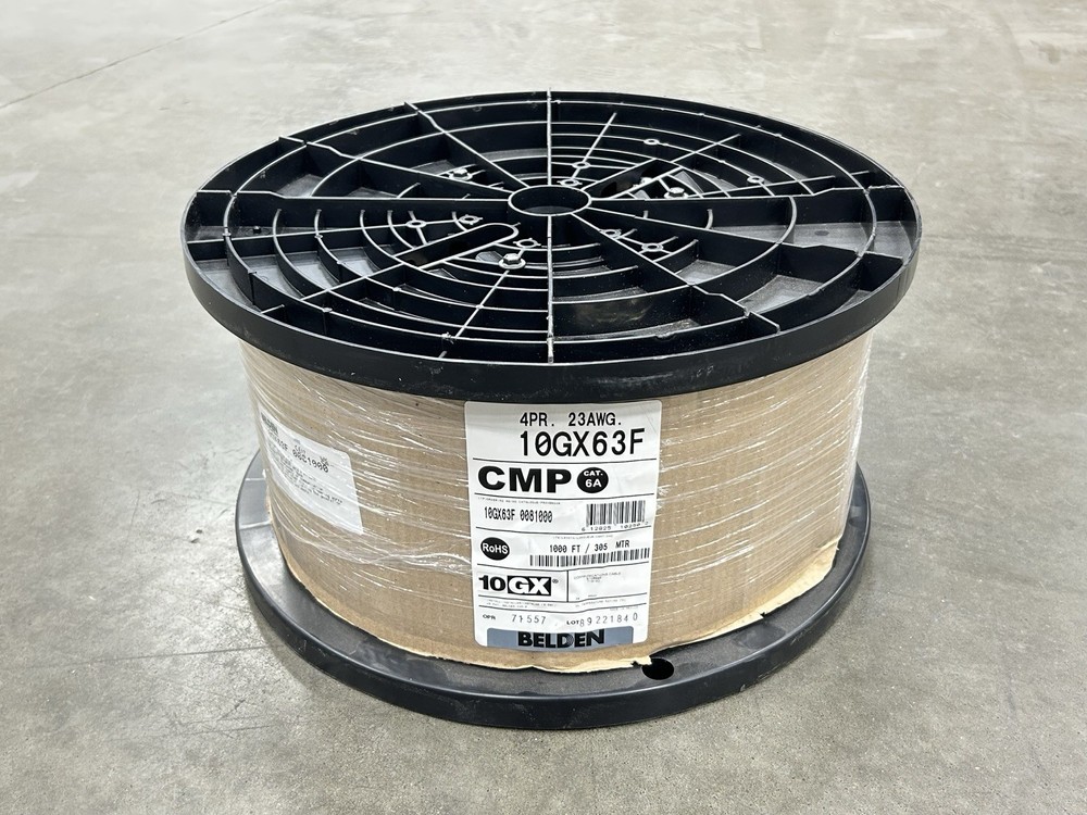 Belden 10GX63F – Cat6A CMP Cable – Gray – 1000 Feet