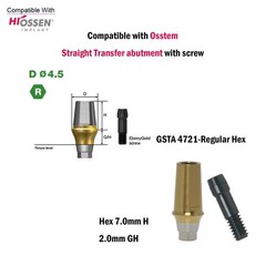 Dental Titanium Straight Abutment Ti Cemented Abutment Fits to Osstem Hiossen TS