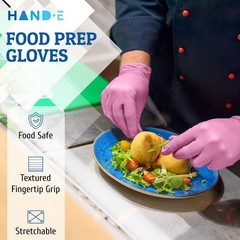 Pink Nitrile Disposable Gloves for Estheticians, Nail Techs, Hair Dye & Cleaning