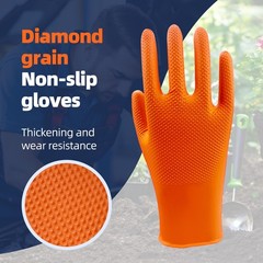 8 Mil Diamond Grip Nitrile Gloves Orange 100pc Raised Diamond Texture Industrial