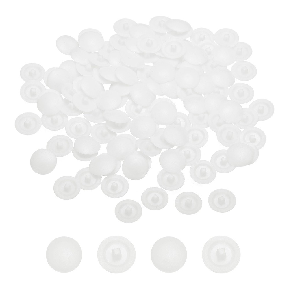 180Pcs Screw Caps Covers 12x3mm Plastic Screw Decoration Cover White