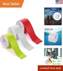 High-Visibility Reflective Warning Tape – 3 Rolls of Waterproof Safety Stickers