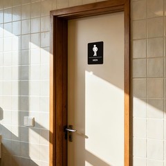 2 PCS Men and Women Restroom Signs for Home and Business, Self-adhesive Water…