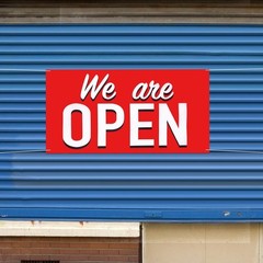 We Are Open Banner Polyester Oxford Cloth We Are Open Store Sign Outdoor Indo…