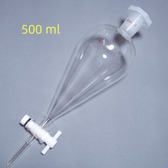 lab glass separatory funnel 2000 ml, 1000 ml, 500 ml, 250 ml, telfon stopcock