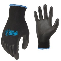 Work Gloves Never Slip Polymer Palm Medium Size 25 Pairs 25047-25 Black/Blue
