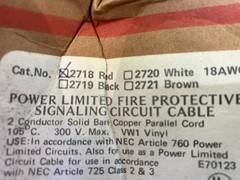 Vintage Saxton Fire Alarm Wire 18 AWG 2 Conductor Red VW-1 300V Approx 750 Ft