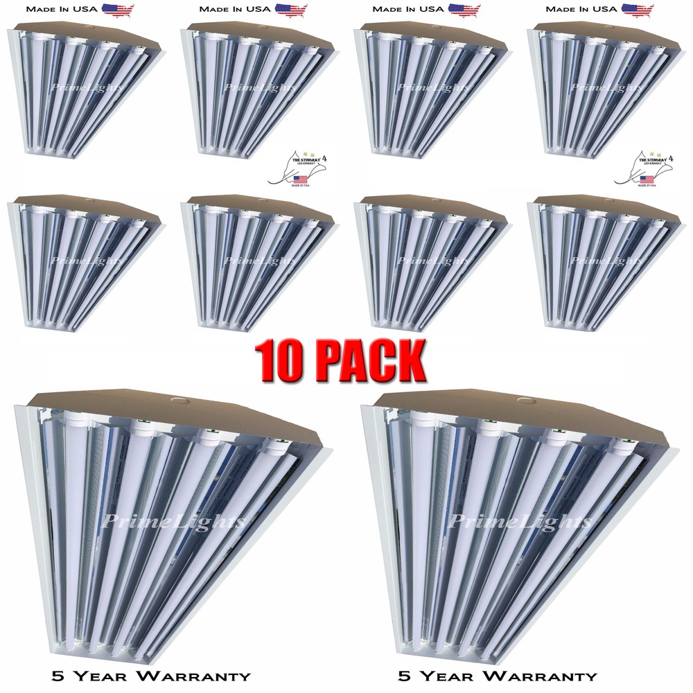 4 Lamp T8 LED HighBay – Warehouse, Shop, Garage BRIGHT Commercial(10 FIXTURES)