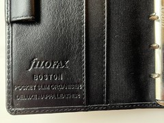 Filofax Boston Pocket Slim Organizer Black Deluxe Nappa Leather EUC