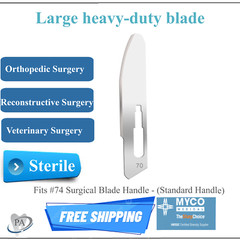 GLASSVAN Sterile Surgical Blades #70GV Carbon Steel, Surgery Blade 10-100/PK USA