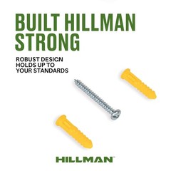 Hillman Plastic Anchors with Screws, #4-6, Holds up 10lbs, 40 Sets, New