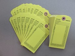 200-FIRE EXTINGUISHER 4-YEAR 2025-2028 INSPECTION Double Sided Tags 5 1/4 X 2 ½