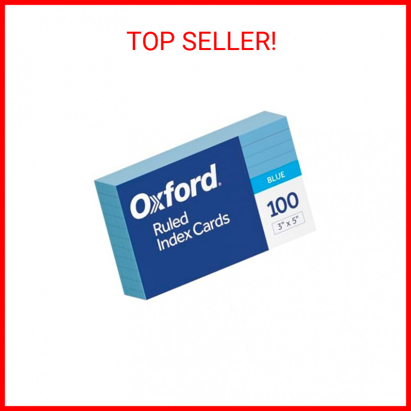 Oxford Ruled Color Index Cards, 3″ x 5″, Blue, 100 Per Pack (7321 BLU)