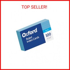 Oxford Ruled Color Index Cards, 3″ x 5″, Blue, 100 Per Pack (7321 BLU)