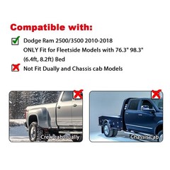 Fender Flares 4PCS for Ram 2500/3500 2010-2018 Black Paintable Matte Textured