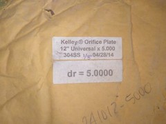 KELLEY ORIFICE PLATE 12″ UNIVERSAL X 5.000 304SS 1/8″