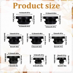 40Pcs Rubber Plugs for Holes Assorted Sizes, Black Rubber Stoppers Grommets B…