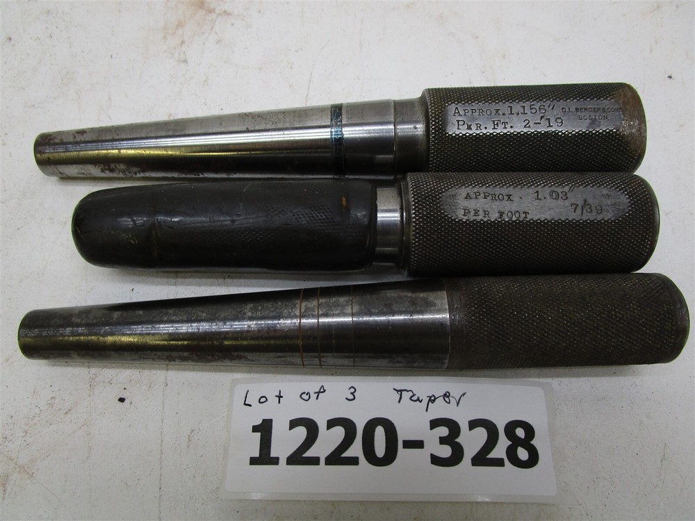 Lot of 3 Taper Plug Guages Multiple Brands/Sizes- See Pictures