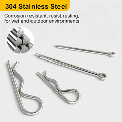 Cotter Pin Assortment Kit 283 Pcs, 304 Stainless Steel 16 Sizes Cotter Pins Hair