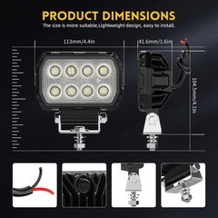 4x LED Tractor Work Lights 12v led Flood Light pods for Truck, Waterproof 4inch