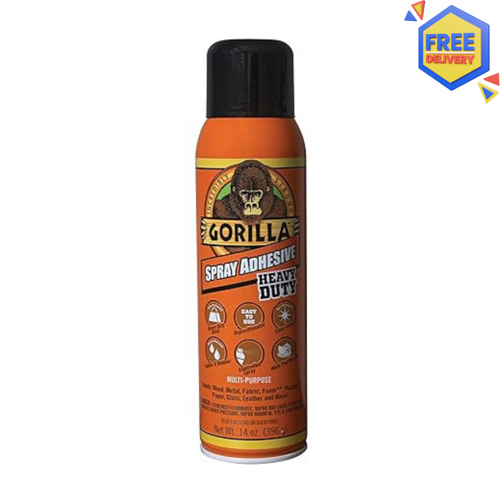 Gorilla Heavy Duty Spray Adhesive, Multipurpose & Repositionable, Clear, 14 oz –