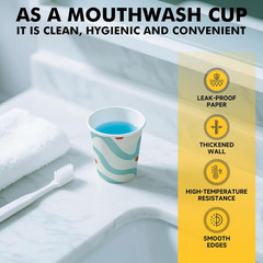 [300 Pack] Paper Cups 3 oz, Bathroom Cups 3 oz, Disposable Bathroom Paper Cups,