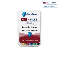 GemDent NiTi H Files Hedstrom Flexible Endo Root Canal Hand Files 21/25mm #15-40