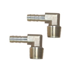 2PC 3/8 HOSE BARB ELBOW X 3/8 MALE NPT Brass Pipe Fitting Gas Fuel Water US #Y