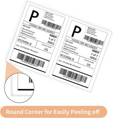 50-20000 Shipping Address Labels 8.5×5.5 Half Sheets Self Adhesive 2 Per Sheet