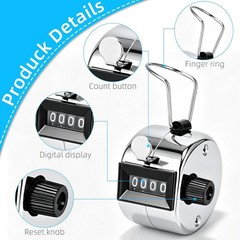 Hand Metal Tally Clicker Counter 4 Digit Nylon Clicker Counter Machine