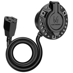 15A 125V AC Port Plug, 12AWG RV Shore Power Inlet Plug for Trailer Truck Boat
