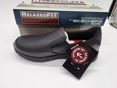 Skechers Nampa Groton Mens Work Shoes Slip Resistant Memory Foam Black 7 77157
