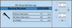 SKF 6203-2RS Brand Rubber Seal Ball Bearing 17x40x12 6203 2RS 6203RS NEW