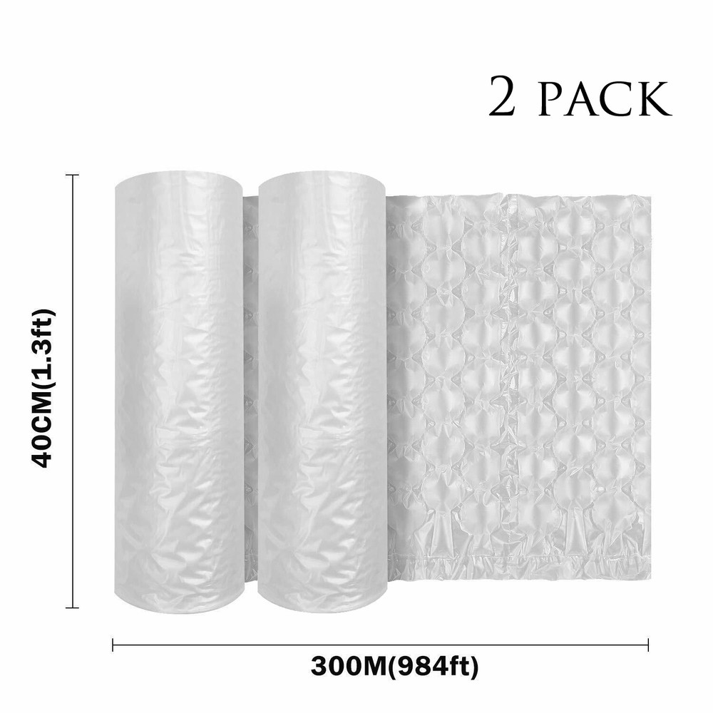984ft x 16″ Air Cushion Machine Film Bubble Pillow Packaging Padding Roll 2PACK