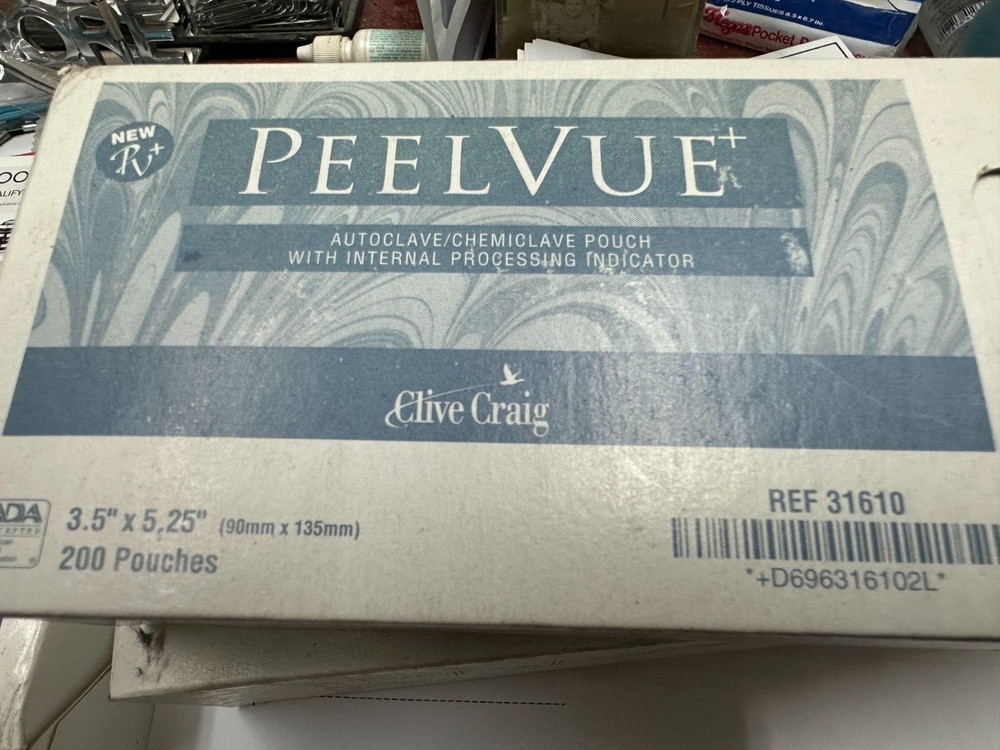 DUX DENTAL 31610 PeelVue 200 Autoclave Pouches 3.5 X 5.25