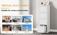 Metal 4 Drawer File Cabinet w/Lock Metal Vertical Filing Cabinet for Office Home