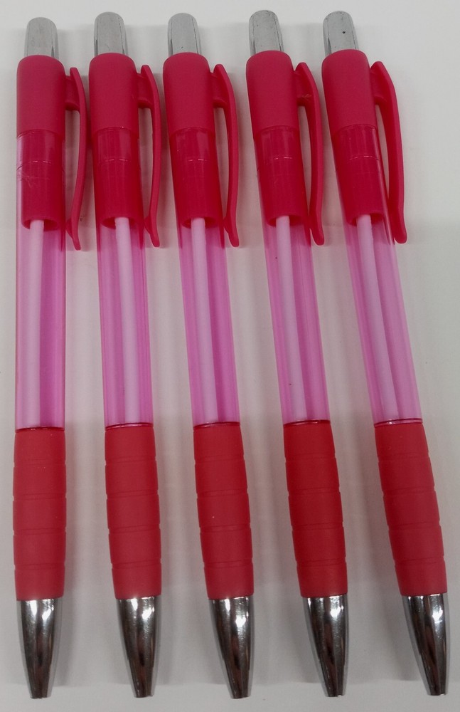 Lot of 100 Cache Pens Pink Rubber Grip Black Ink Fine Point…………P08