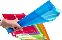 6 Pack A4 Plastic Envelopes Document Folders with Button and String Tie Closure