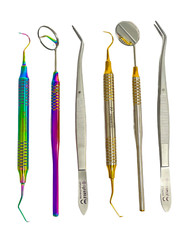 Premium German 3 Instruments Basic Dental Set Mirror Explorer College Plier Holo