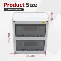 24 Way Circuit Breaker Box For Indoor and Outdoor Waterproof IP65 W/ DIN Rail