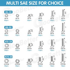 720x Stainless Steel Phillips Countersunk Flat Head Machine Screw Assortment Kit