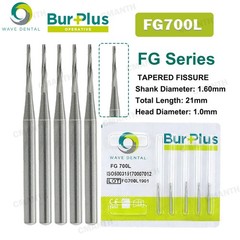 2 PACK WAVE Dental Carbide Burs FG Tapered Fissure Cross Cut Burs Fit High Speed