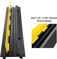 3 Pack Dual Channel Rubber Cable Protector Ramp 2 Channel Traffic Speed Bump