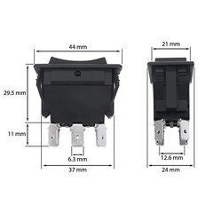 Momentary Reverse Polarity Rocker Switch 20A, 12V DC On-Off DPDT – 6 Pin