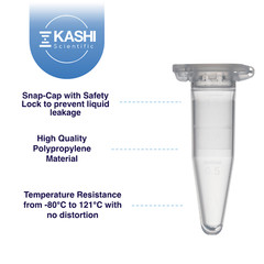 1.5mL Micro Centrifuge Tubes with Safety Lock, Flip-Cap Tube with Frosted Area