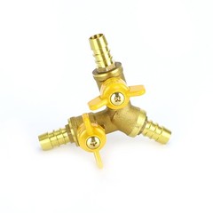 3/8″ Hose Barb Ball Valve Y Shaped 3 Way Connector Barb Brass Fitting OD 11mm US